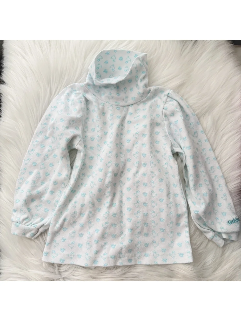 Vintage OshKosh B’Gosh 3T Duck Goose Print Turtleneck Made USA 90s Kids